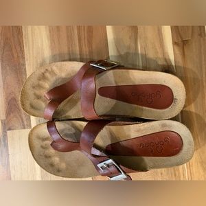 Yokono Leather Sandals, Size 8